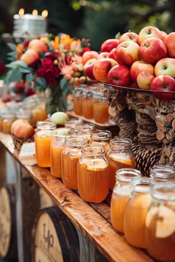 Apple Cider served in mason jars